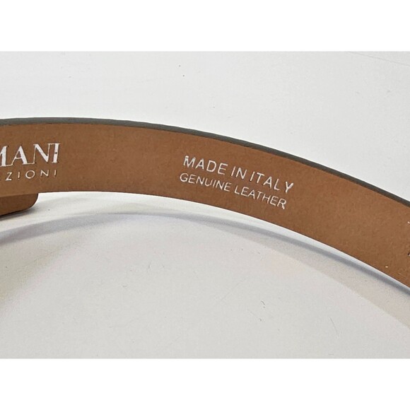 Armani Collezioni Italian Leather Belt Sage Green Silver Buckle Women\'s 46‎ EUC
